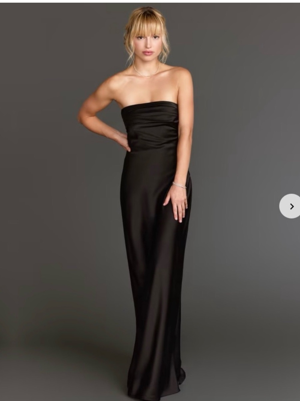 Lena Black Strapless Satin Maxi Dress